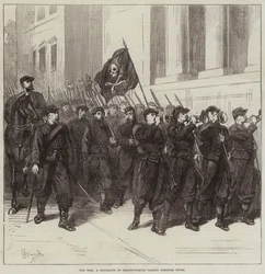 The War, a Battalion of Francs-Tireurs Passing Through Tours